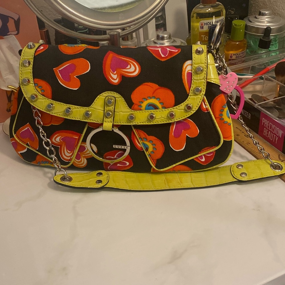 Guess mini heart purse